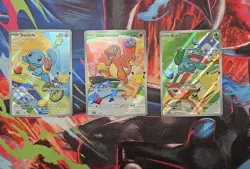 Pokemon TCG First Partner Illustration Series 1 KANTO Gen 1 Starters Cards - Image 1