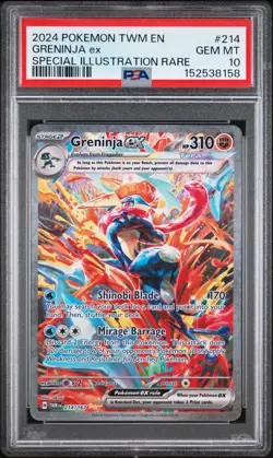 2024 POKEMON TWM EN-TWILIGHT MASQUERADE #214 GRENINJA EX PSA 10 - Image 1