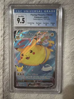 2021 POKEMON CELEBRATIONS #007 FULL ART/FLYING PIKACHU VMAX PSA CGC 10 Gem Mint - Image 1