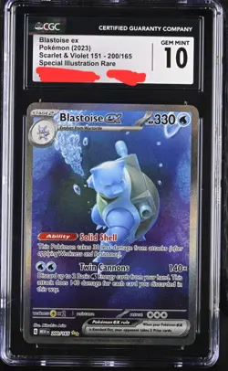 Blastoise ex #200/165 Sv: Scarlet & Violet 151 Special Illustration Rare CGC 10 - Image 1