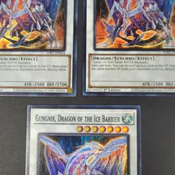 Yugioh TCG - 3x Gungnir Dragon of the Ice Barrier - SDFC-EN044 NM 1st Super Rare - Image 3