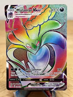 Rebel Clash Malamar VMAX 198/192 Rainbow Rare Pokemon NM/M - Image 1