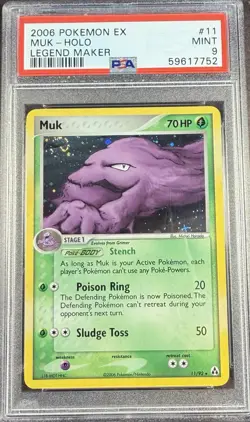 2006 Pokemon EX Legend Maker 11 Muk Holo PSA 9 Mint - Image 1