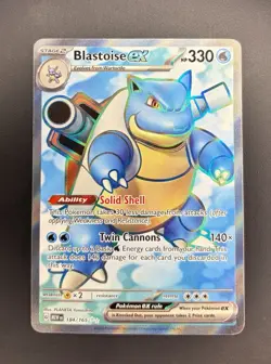 Blastoise ex 184/165 Ultra Rare S&V 151 Pokemon English - Image 1