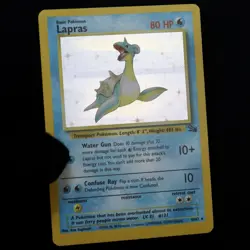 Pokemon Lapras 10/62 Fossil Holo Rare WOTC Vintage MP - Image 3