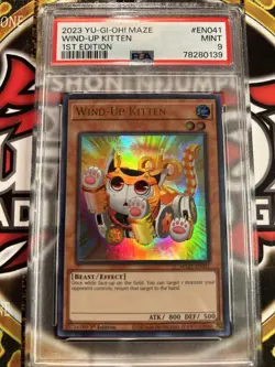 YuGiOh WIND-UP KITTEN #MAZE-EN041 🔥PSA 9 MINT🔥 1st EDITION-2023 ULTRA RARE - Image 1