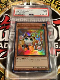 YuGiOh WIND-UP KITTEN #MAZE-EN041 🔥PSA 9 MINT🔥 1st EDITION-2023 ULTRA RARE - Image 2