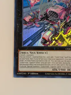 Yugioh TCG - 1x Gold Pride Chariot Carrie - CYAC-EN088 - NM - 1st - Ultra Rare - Image 5