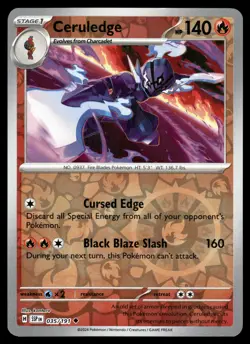 Ceruledge Reverse Holo 035/191 SV08: Surging Sparks Pokemon - Image 1