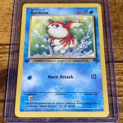1st Edition Goldeen 53/64 Jungle Common Pokemon TCG Vintage WotC 1999 NM - Image 1
