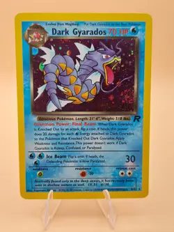 Dark Gyarados (Prerelease) Holo Team Rocket 8/82 Pokemon Card - WOTC 1999 SWIRL - Image 1