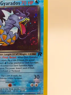 Dark Gyarados (Prerelease) Holo Team Rocket 8/82 Pokemon Card - WOTC 1999 SWIRL - Image 2