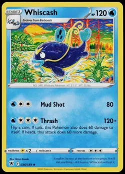 Whiscash 036/189 Uncommon Astral Radiance Pokemon Near Mint - Image 1