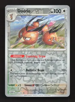Dodrio 085/165 Rare 151 Pokemon Reverse Holo Near Mint - Image 1