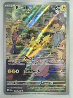 Pokemon Pikachu Scarlet & Violet 151 Illustration Rare Holo 60 HP 173/165 2023 - Image 1