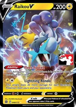 1x Raikou V (#048/172) - Holofoil NM Eng Pokemon - Prize Pack Series - Image 1
