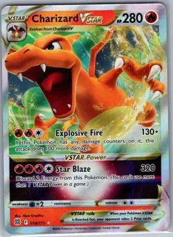 Charizard VSTAR 018/172 SWSH09: Brilliant Stars - Pokemon Card - NM - Image 1