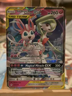GARDEVOIR & SYLVEON GX HOLO CARD 130/214 UNBROKEN BONDS POKEMON CARD NM - Image 1