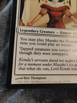 Masako the Humorless - MTG Champions of Kamigawa #33 RARE - LP - Image 2