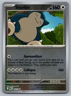 2026 Pokemon Perfect Order Snorlax 063/088 Reverse Holo - Image 1