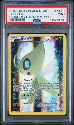 2016 POKEMON XY BLACK STAR PROMO #XY111 FULL ART/CELEBI PSA 9 - Image 1