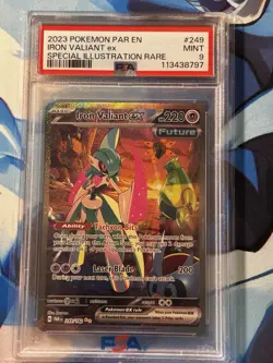 2023 PSA MINT 9 Iron Valiant EX #249 SIR Special Illustration Rare Pokemon - Image 3