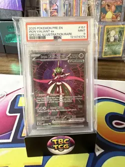 Iron Valiant ex 2025 Pokemon PRE EN Special Illustration Rare #157 PSA 9 - Image 1
