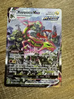 Pokemon TCG Rayquaza VMAX Secret Rare Alternate Art Holo 218/203 Evolving Skies - Image 1