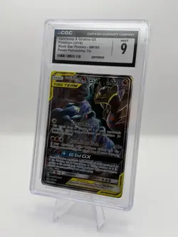 CGC 9 Mint Pokemon TCG Garchomp & Giratina GX SM193 TAG TEAM Promo Holo 2019 - Image 1