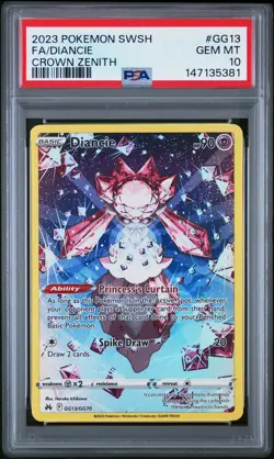2023 POKEMON SWORD & SHIELD CROWN ZENITH GG13 DIANCIE PSA 10 - Image 1