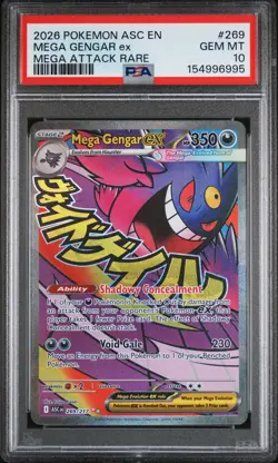 2026 POKEMON ASC EN-ASCENDED HEROES MEGA ATTACK RARE #269 MEGA GENGAR EX PSA 10 - Image 1