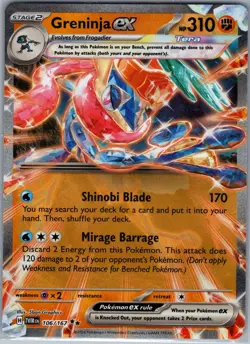 Greninja ex 106/167 - Pokemon TCG SV06: Twilight Masquerade - Double Rare (NM) - Image 1