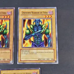 Yugioh - 3x Unknown Warrior of Fiend - SDK-017 - LP/NM - Vintage - Common - 2002 - Image 4