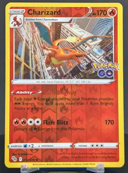 Pokemon Charizard #010/078 English Pokemon Go Reverse Holo Stamped - Image 1