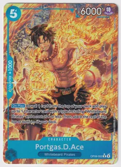 Portgas D Ace OP08-052 Alt Art V2 AA Two Legends NM One Piece TCG English - Image 1