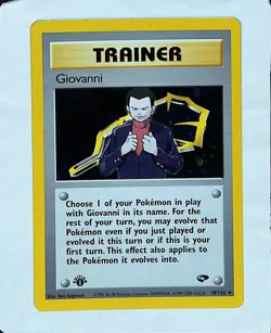 GIOVANNI Pokemon Card - 1st Edition - Gym Challenge - 18/132 - HOLO - NM - Image 1