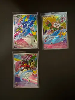 Pokemon 30th Anniversary First Partner Promo 3 Card Set: Rowlet, Litten, Popplio - Image 1