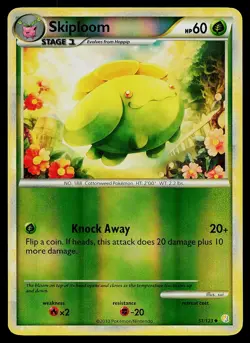 Pokemon Card - Skiploom HeartGold & SoulSilver 51/123 Reverse Holo Uncommon - Image 1