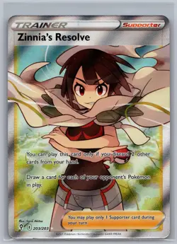 NM Zinnia's Resolve Evolving Skies 203/203 Ultra Rare Pokemon - Image 1