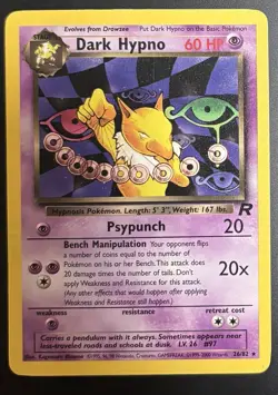 Pokemon Dark Hypno Team Rocket 26/82 Rare Pokemon Card TCG non-holo 24 - Image 1