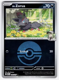 N'S ZORUA (POKE BALL) 136/217 C ASCENDED HEROES POKEMON NM/M - Image 1
