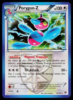 Porygon-Z Team Plasma Holo #74/101 Rare Pokemon Plasma Blast NM - Image 1