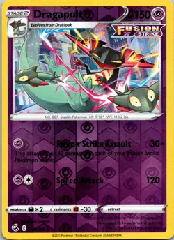 Dragapult 130/264 SWSH08: Fusion Strike Pokemon TCG Holo Rare NM - Image 1