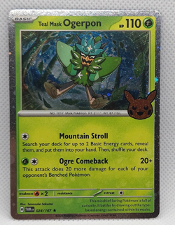 2024 POKEMON Trick or Trade Teal Mask Ogerpon (Cosmos Holo) #024/167 CARD Rare - Image 1