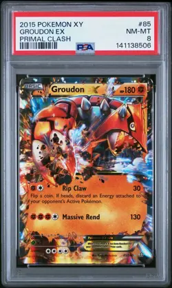 PSA 8 NM-MT 2015 POKEMON XY GROUDON EX PRIMAL CLASH #85 - Image 1