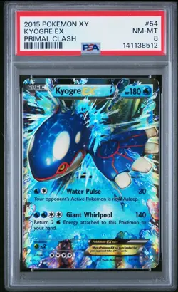 PSA 8 NM-MT 2015 POKEMON XY PRIMAL CLASH #54 Kyogre EX - Image 1