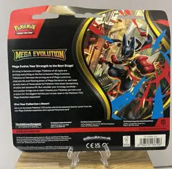 Pokemon TCG Mega Evolution Three Booster Blister Pack Psyduck Promo New Sealed - Image 2