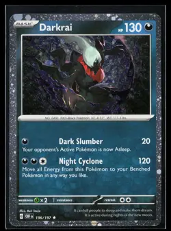 Darkrai (Cosmos Holo) 136/197 Rare Obsidian Flames Promo Pokemon NM - Image 1