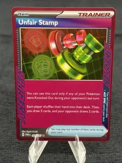Pokemon TCG Unfair Stamp Ace Trainer 165/167 NM - Image 1