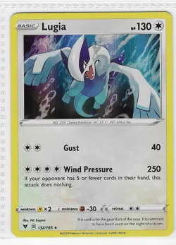 Lugia 132/185 Holo Rare Vivid Voltage Pokemon Holo Near Mint - Image 1